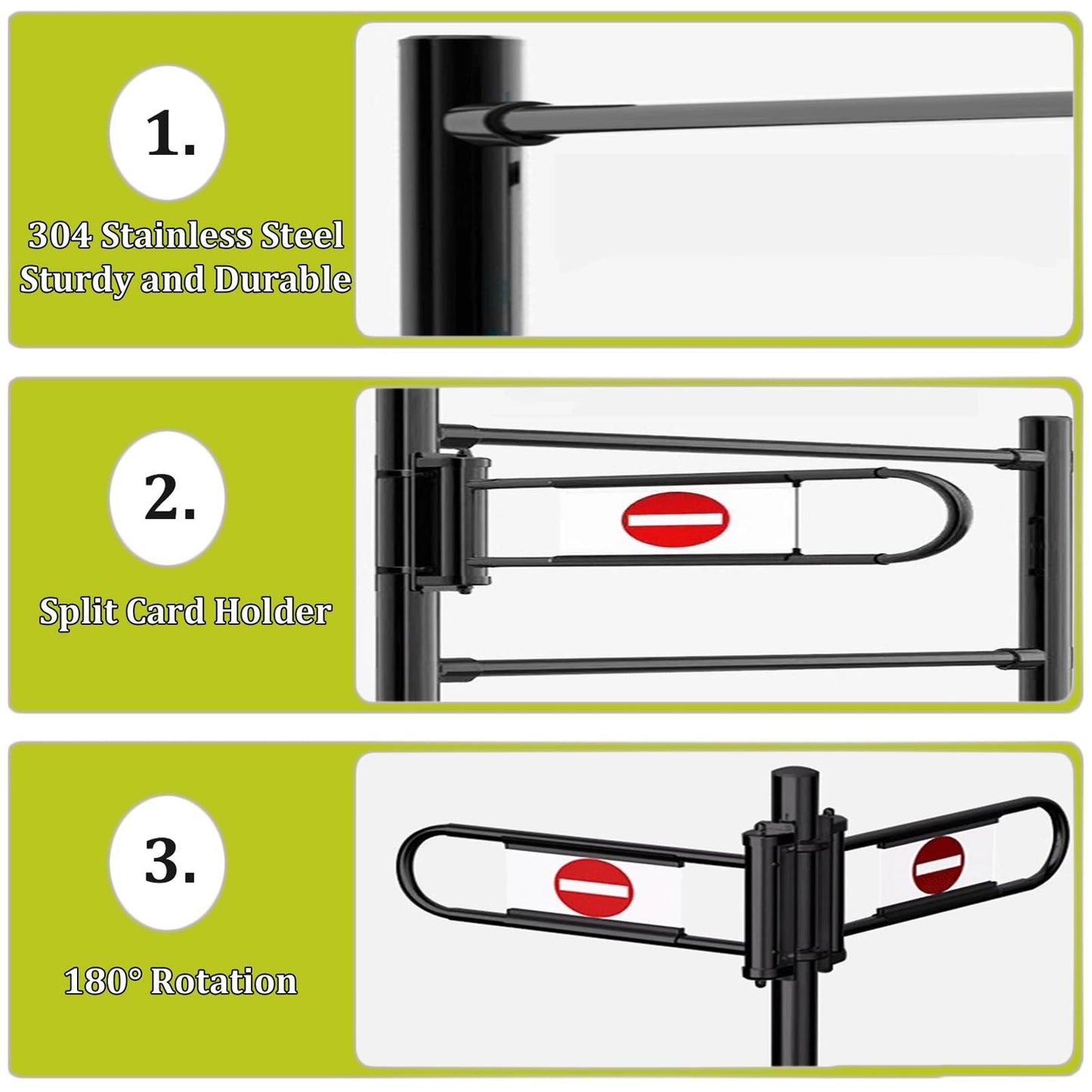 WXPWAMZ Metal Swing Safety Gate for Supermarket - Spring-Loaded One-Way Import/Export Entrance Automatic Closing Pedestrian Access Door Cashier Counter (Silver 55-80CM)