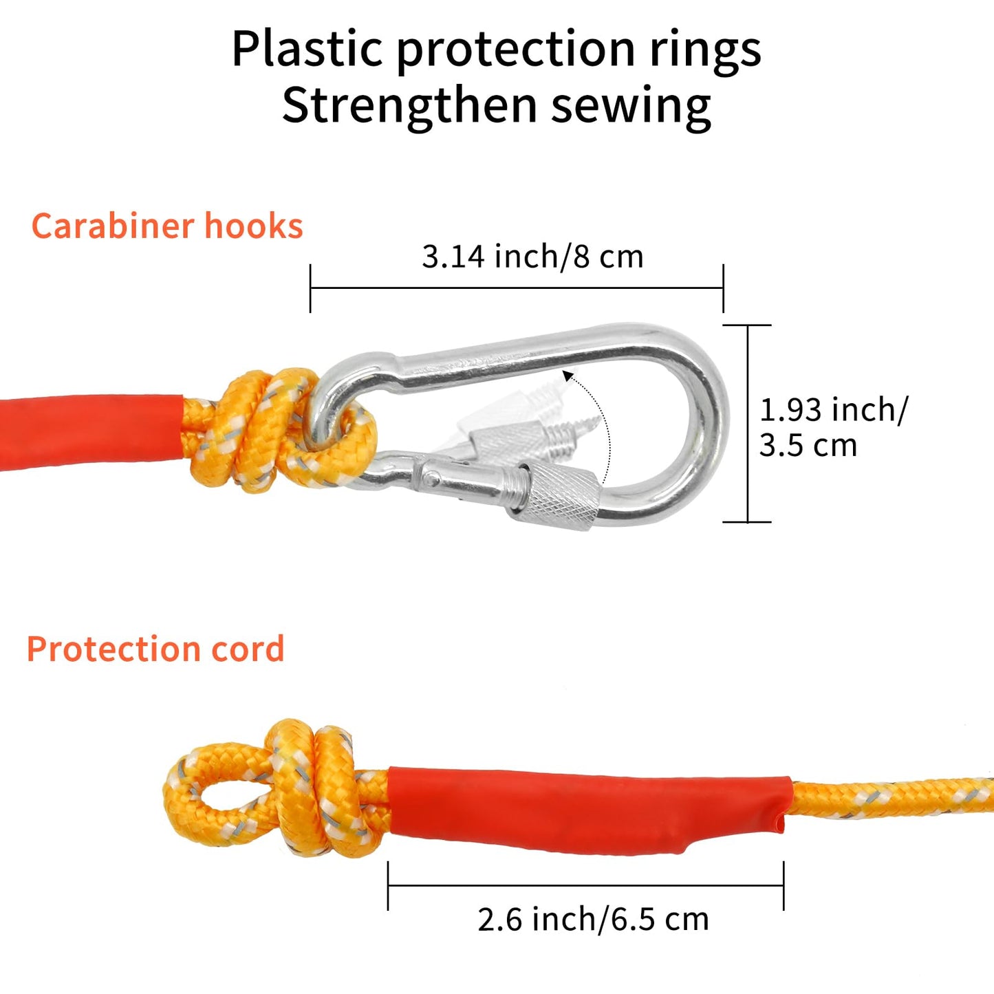 NewDoar 6mm Marine Floating Rope High-Strength Braided Reflective Anchor Mooring Rope with Hook 10M 20M 30M 50M Dock Lines for Boating,Camping,Anchoring, Fishing,Mooring,Tent Canopy-Yellow/10M