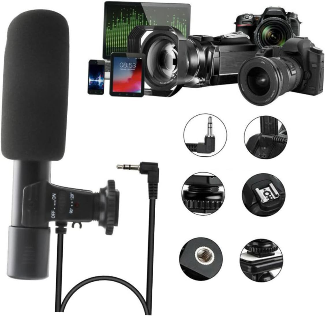 Gadpiparty Filmmakers Professional Interview Microphone for Camcorder and DSLR Wide Compatibility Durable Design
