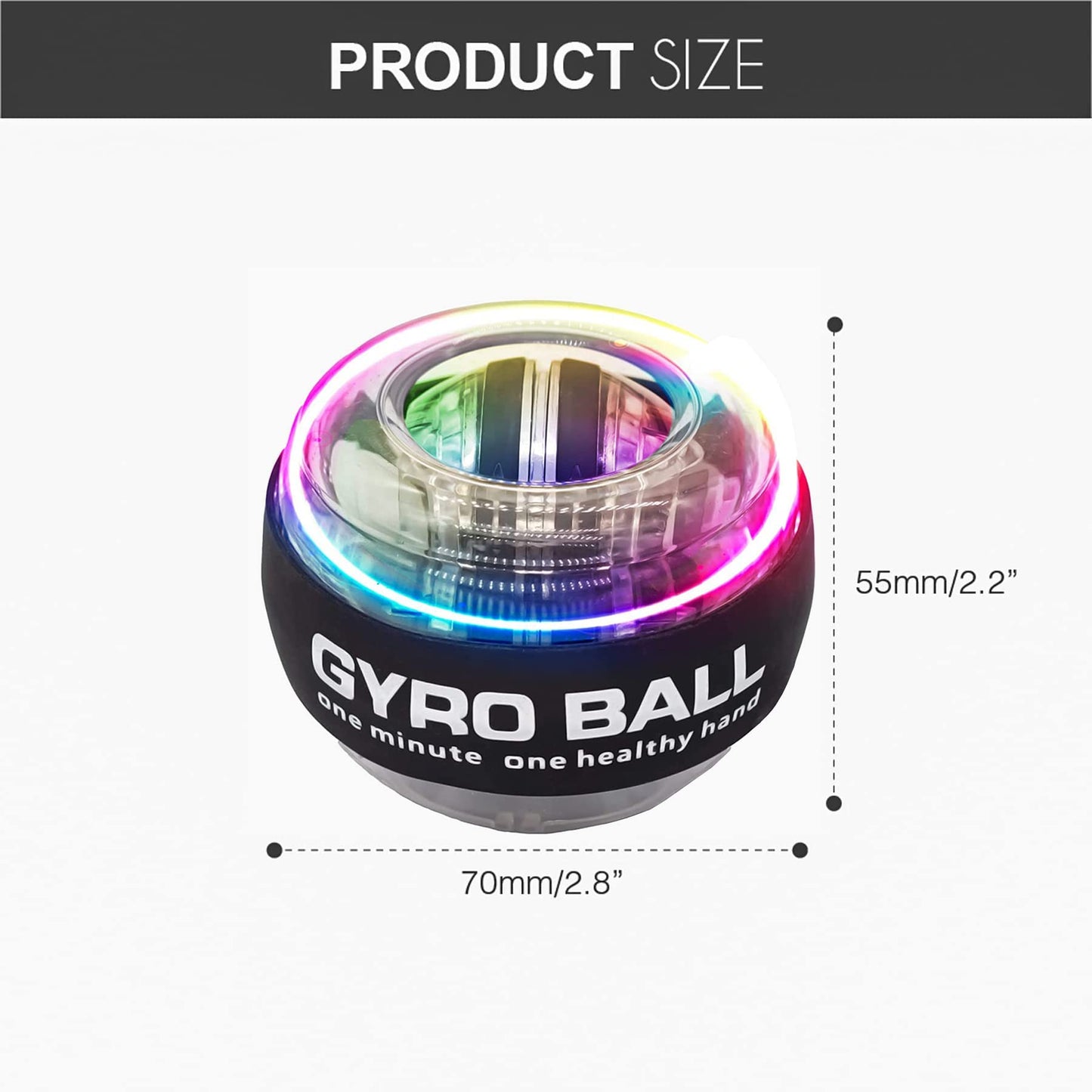 Lotorr Wrist Strengthener Forearm Exerciser Auto-Start Wrist Gyro Ball, Ball Used to Strengthen Arms, Fingers, Wrist Bones and Muscles