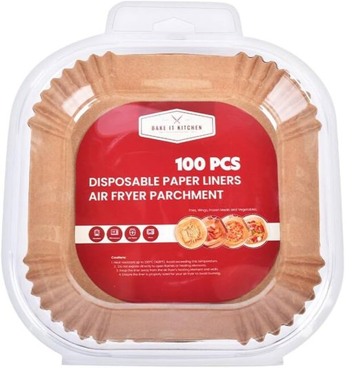 Disposable Air Fryer Paper Liners - 100 Pack, 8-Inch Non-Stick Parchment for Oven & Microwave Use