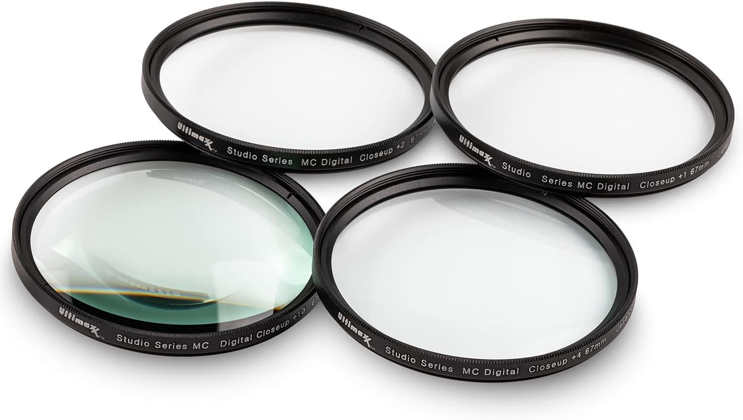 Ultimaxx 5 Set +1 +2 +4 +10 (49mm) Universal Piece Multi Coated HD Macro Close Up Lens Filter Kit for Canon Nikon Sony