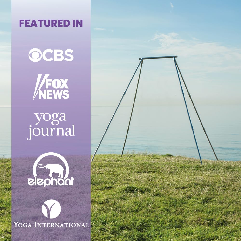 Yoga Trapeze Versatile Fitness Yoga Stand for Home & Outdoor | Easy 5-Min Setup | Supports Yoga Aerial Silks, Swings, Hammocks, Olympic Rings | Stable Solid Aluminum Supports Max 600lbs