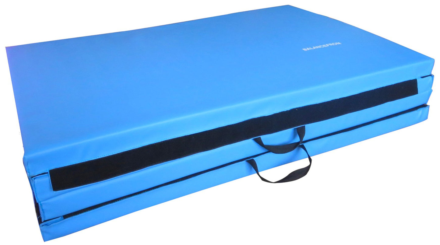 BalanceFrom All Purpose 4'x10'x2" Extra Thick High Density Anti Tear Gymnastics Gym Folding Exercise Aerobics Mats (Blue)