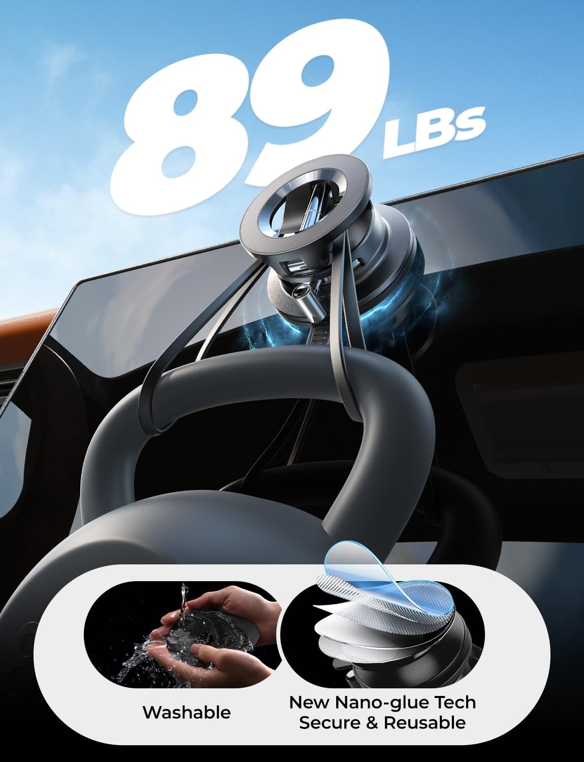LISEN 17 16 15 14 13 12 for Magsafe Car Mount, Magnetic Phone Holders for Your Car, Vacuum Phone Mount for Car