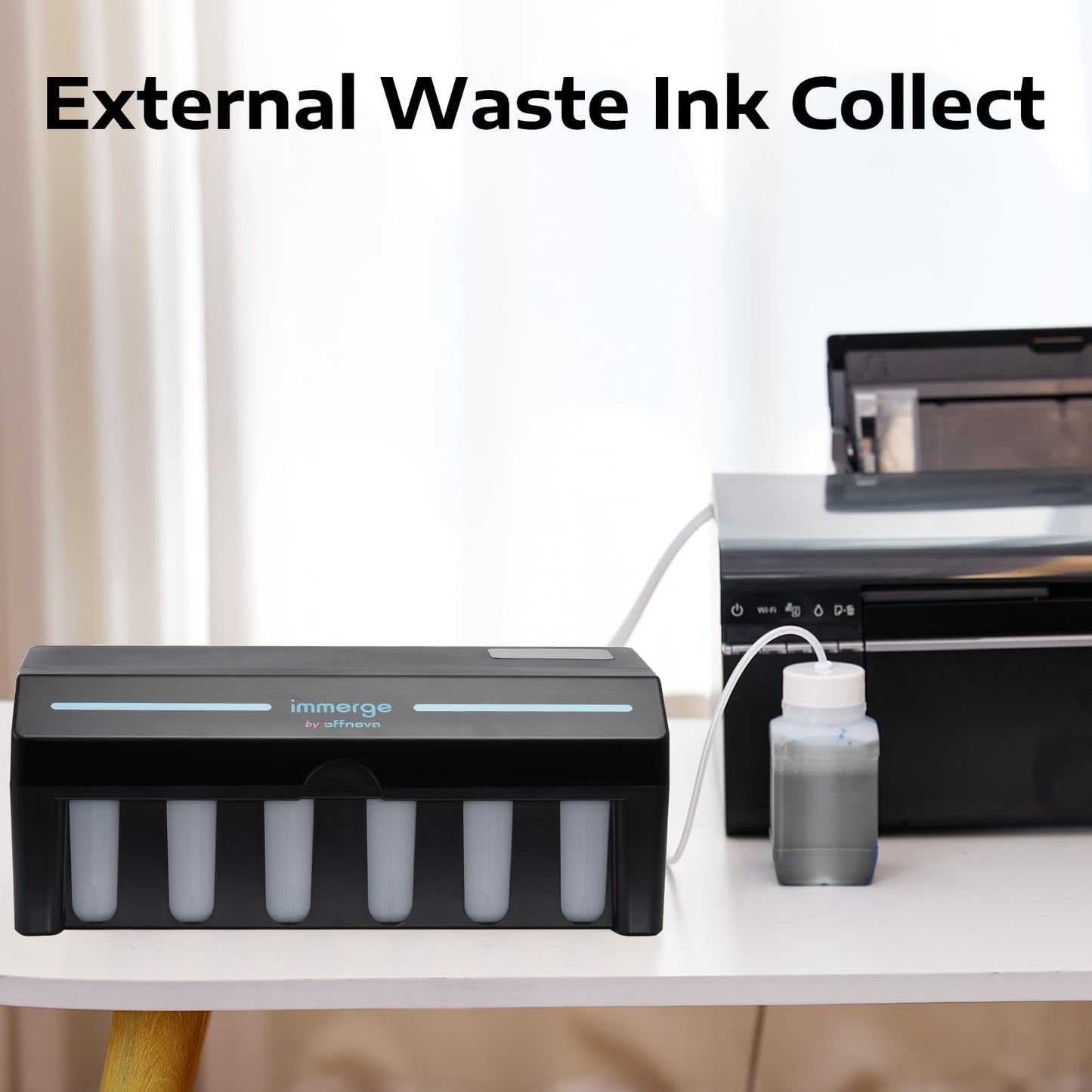 OFFNOVA Immerge CISS DTF with Digital Display, White Ink Circulation System, Extension CISS Ink Tube and Waste Ink Tank/Collector for ET8550 ET8500 L1800 L800 L805 DTF Printer, Black