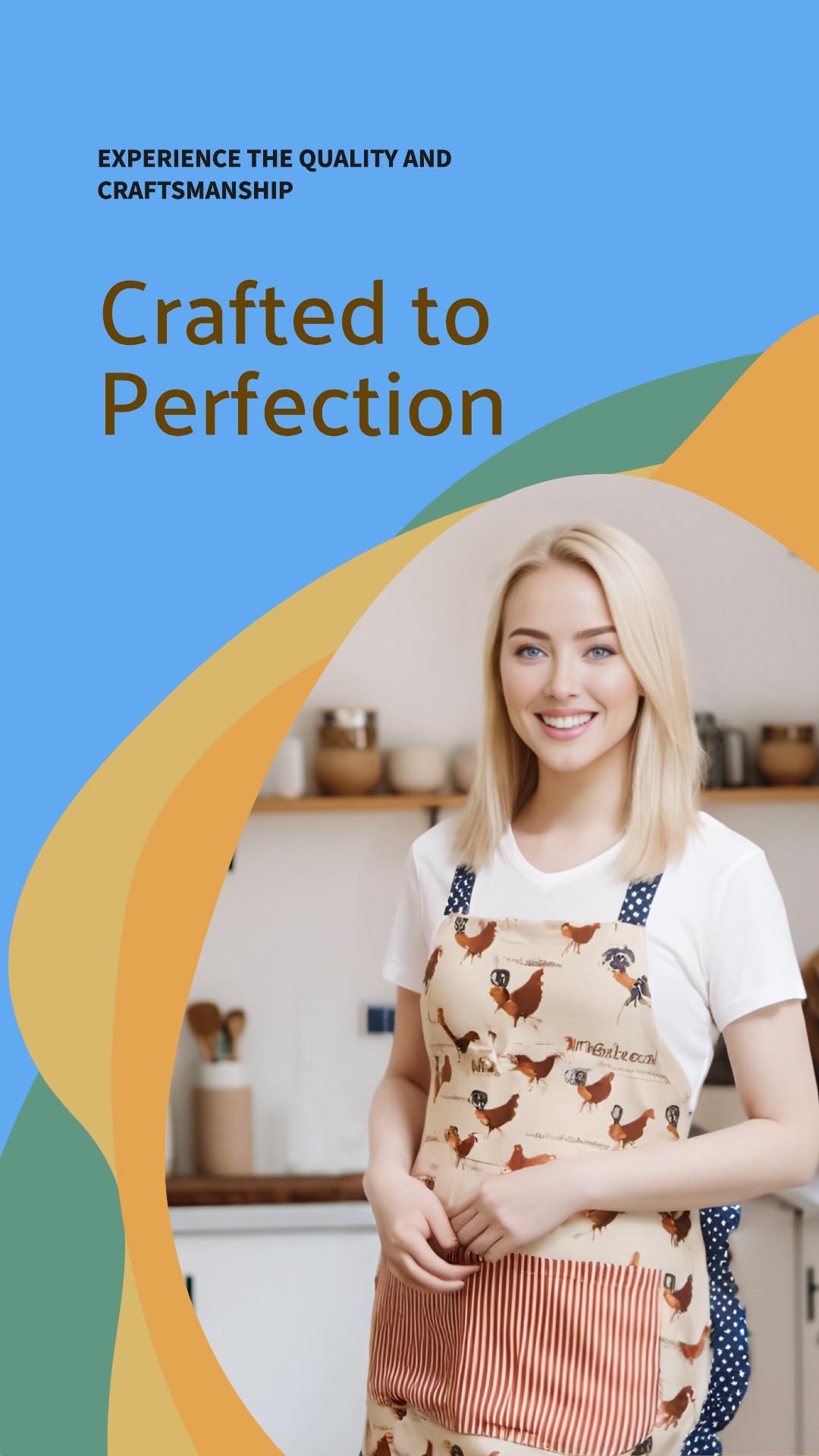 Alex Virtue Lovely Flower Pattern Retro Aprons With Large Pockets for Women Girls Cooking Kitchen Bakery Mother's Gift (Lovely Chicken)