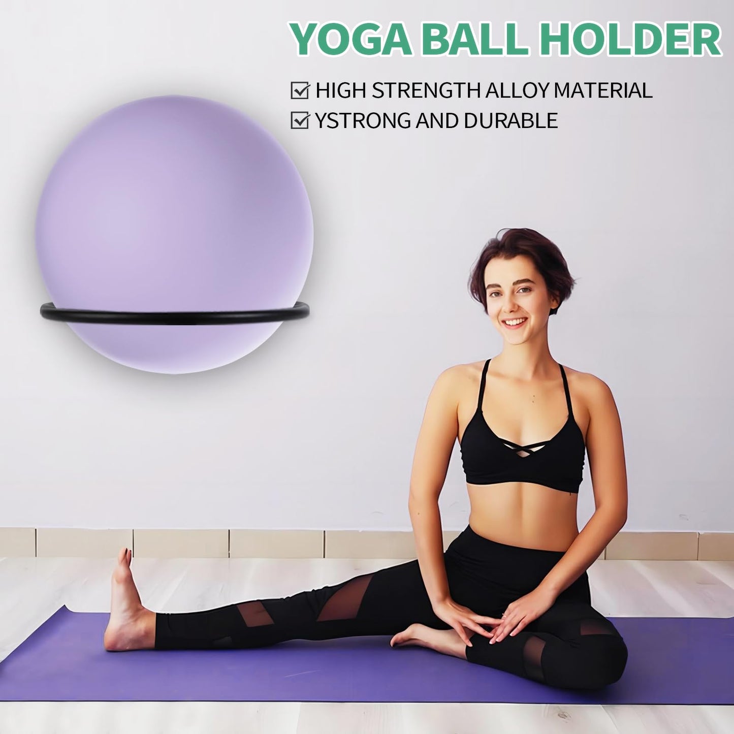 Large Stability Ball Storage Rack Exercise Dall Wall Holder Yoga Studio Gym Exercise Ball and Equipment Organizer（3 pcs）