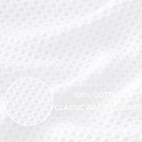 Homaxy 100% Cotton Kitchen Dish Towels - Ultra Soft, Absorbent & Quick Drying | 13 x 28 Inches, 24-Pack, White