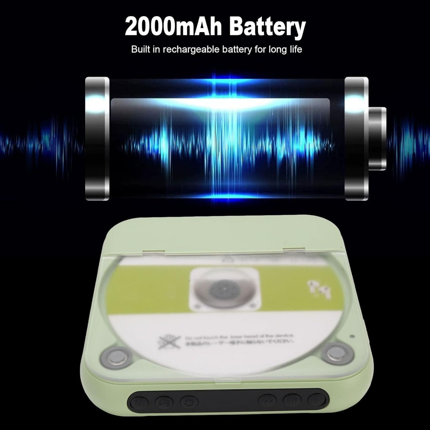 FAUOSWUK MP3 Portable CD Player cd Player Small Wall CD Players for Home with Speakers Stereo Sound, Rechargeable