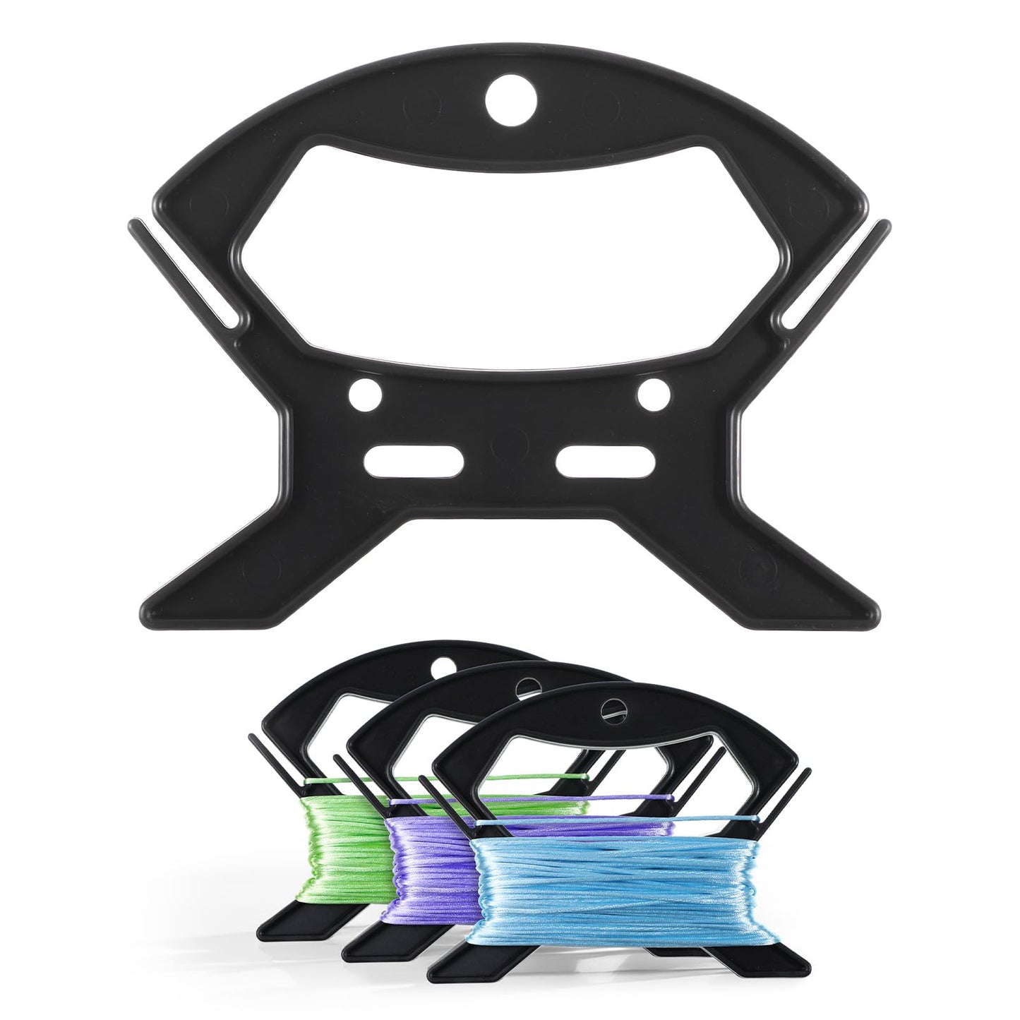 4 Pcs Rope Winder, Paracord Spool Line Winder Rope and Cord Organizer Fishing Line Cable Bobbins Prevent Knots Recoils and Kinks for Anchor Lines, Mooring Lines, Ski Ropes Black