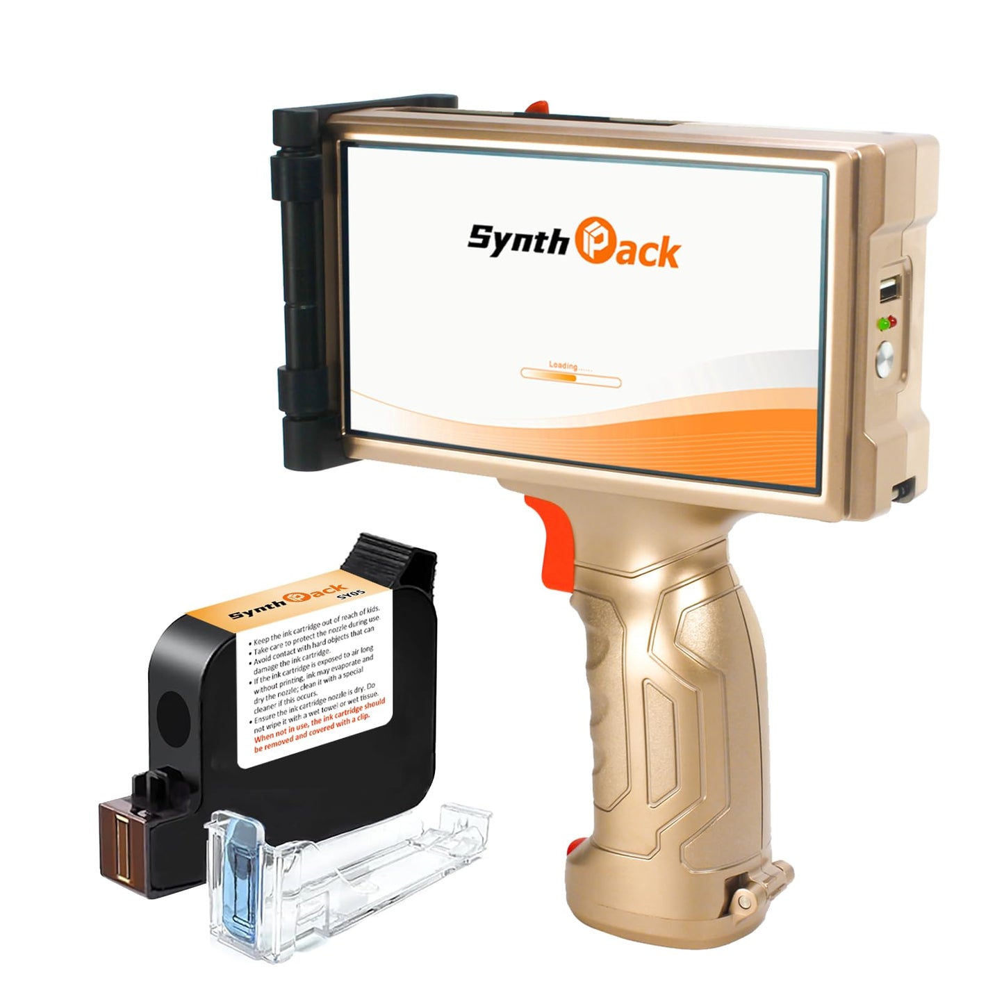 Handheld Inkjet Printer, 1200 DPI Portable Handheld Printer with 6.5 Inch Touchable Screen, 0.5 Inch Print Height for Printing QR Barcode Batch Number Logo on Plastic Carton Wood Metal Glass (SH1)