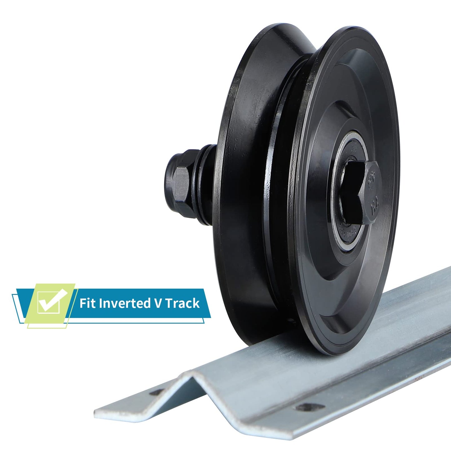 Skelang V Groove Wheel 4 Inches, Slide Gate Wheel with Double Bearings, Rolling Gate Caster for Inverted V Track, 2200 Lbs Load Capacity