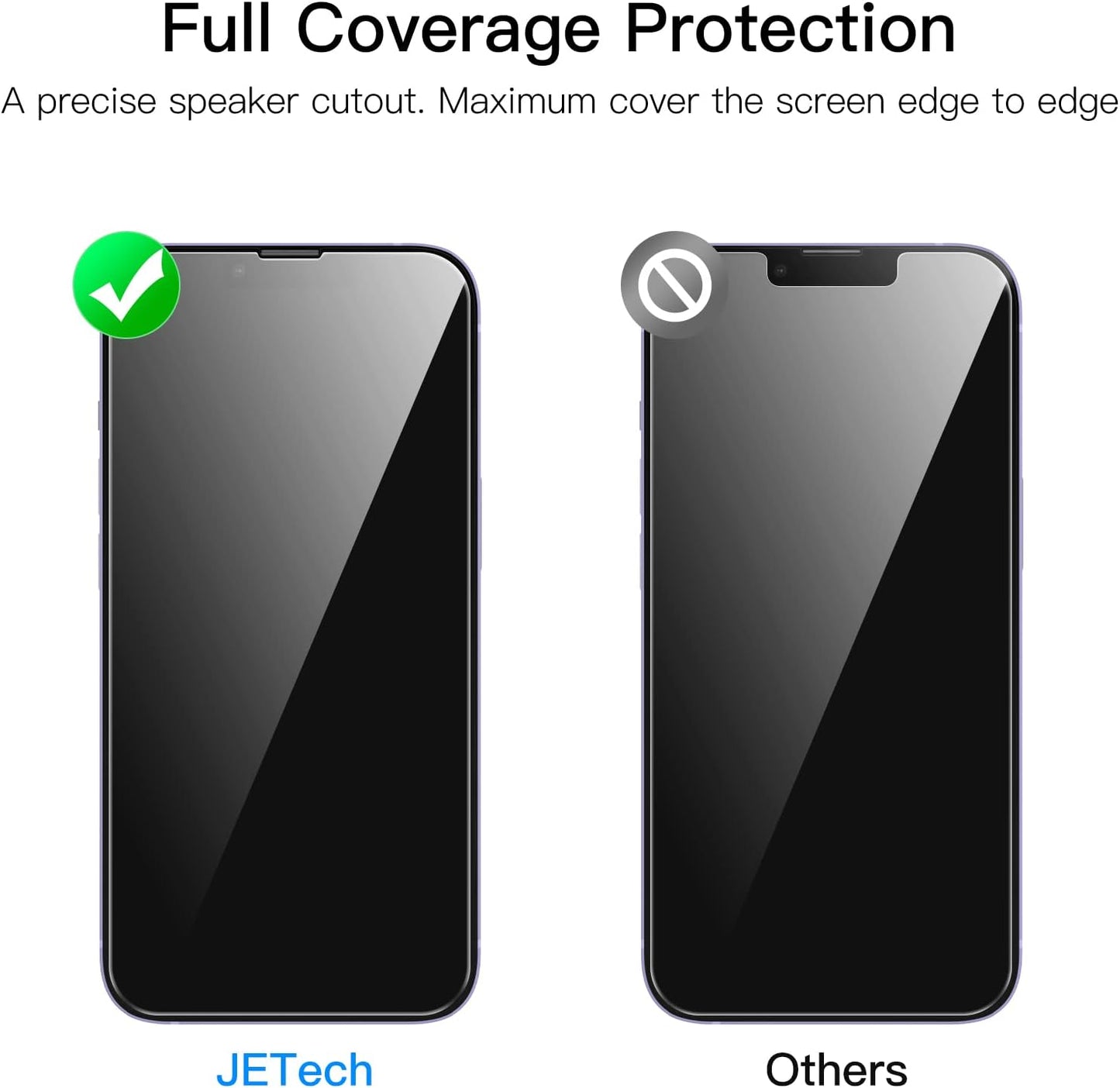 14 6.7-Inch, 2-Pack JETech One Touch Install Screen Protector for iPhone Plus Full Coverage Tempered Glass Film, Auto