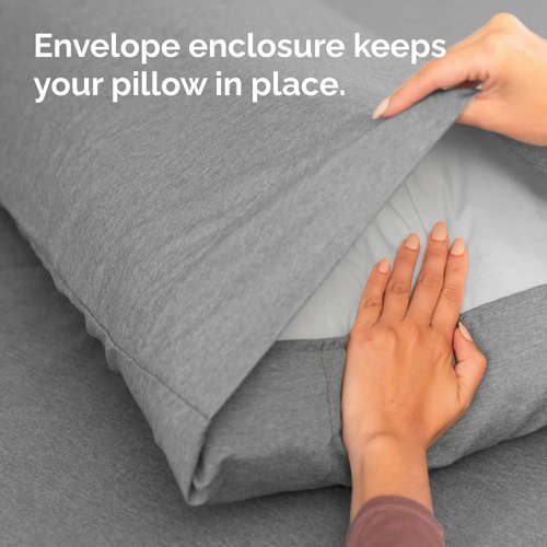 King Pillow Cases by LuxHome - Ultra Soft Hotel Quality Covers | Wrinkle-Free & Fade Resistant - 4 Piece Set in Heathered Grey