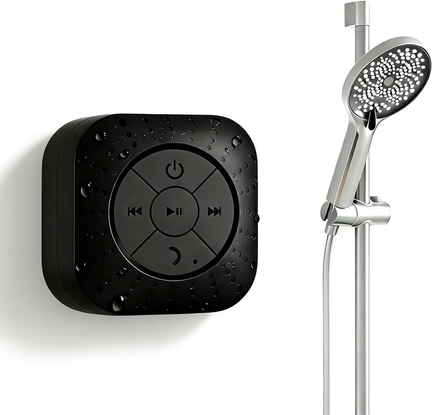 Densleonis Portable Bluetooth Shower Speaker, Wireless Water-Resistant Speaker with Suction Cup Bathroom Speaker