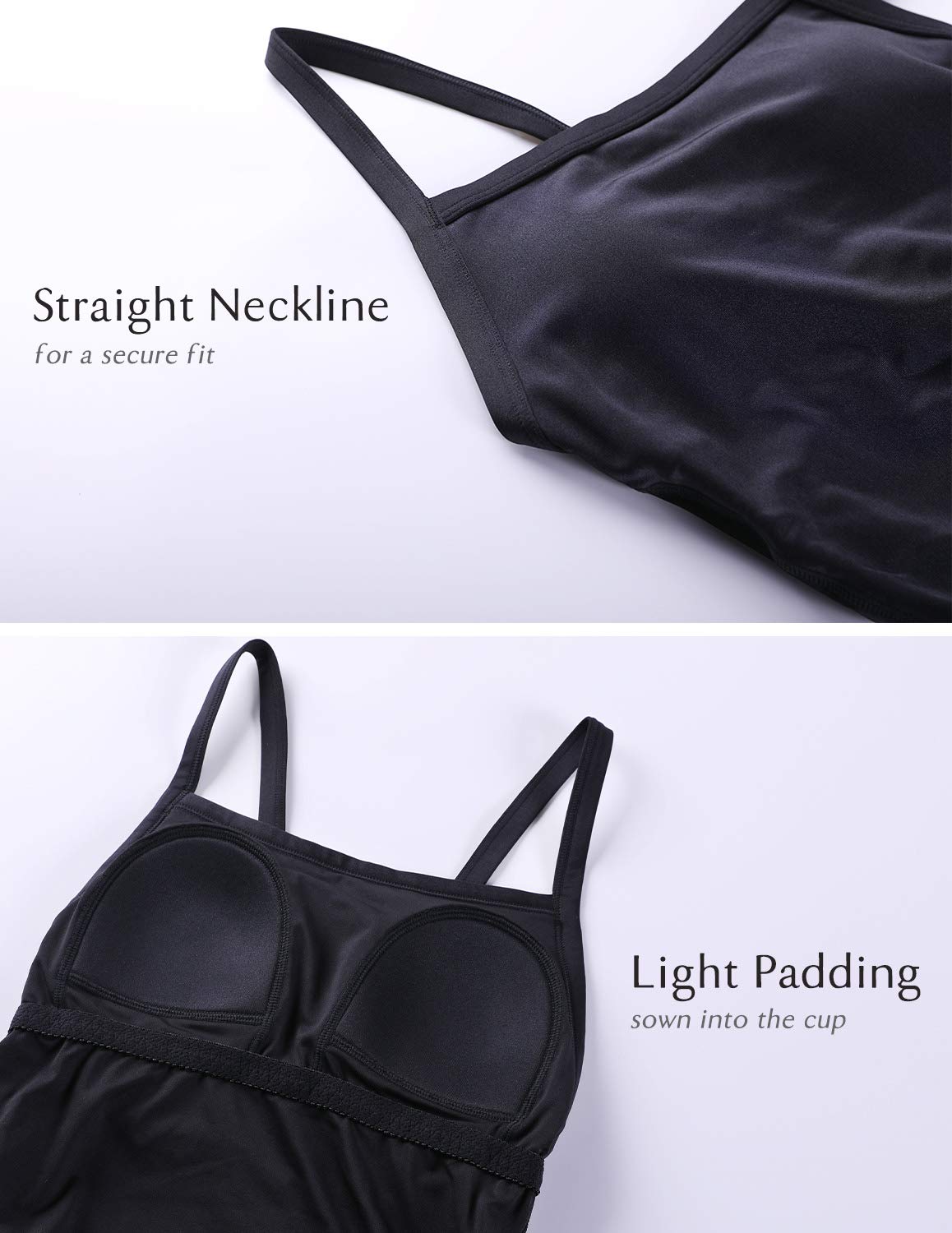 SYROKAN Women's One Piece Swimsuit Athletic Competitive Racerback Sport Swimwear Training Bathing Suit Black 42