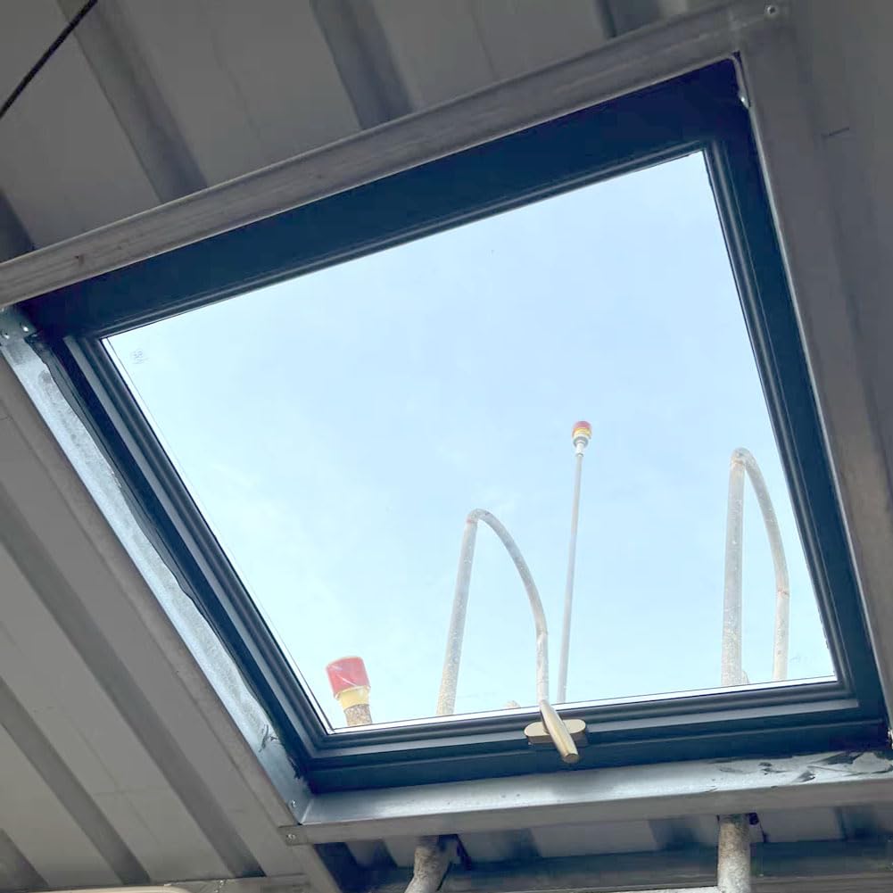Skylights & Roof Windows;Skylight Window - Square/Rectangle;Roof Skylights;Manual Ventilation Partition Mounted Skylight,Aluminium Alloy + Double Glass Skylight (5 Size) (23.6"×23.6")