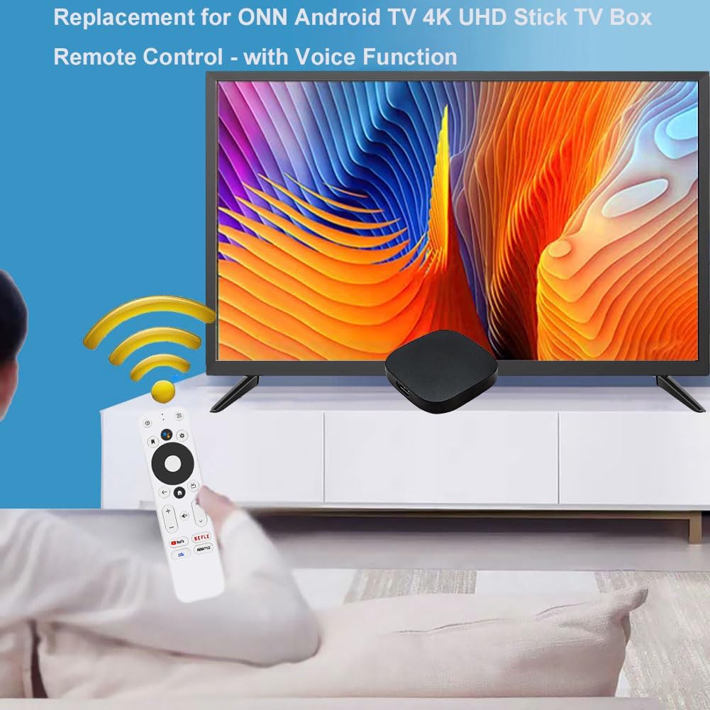 AieSHOP 4K 100024646 100026240, 4 Replacement Voice Remote Control for Onn Android TV FHD UHD Streaming Stick TV Box