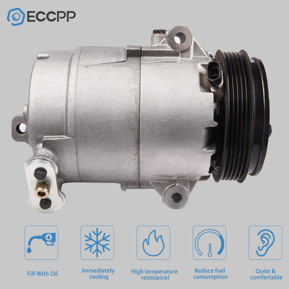 ECCPP Air Conditioning Compressor 2008-2012 fit for Chevrolet Malibu 2.4L 2007-2010 for Pontiac G6 2.4L AC Compressor with Clutch