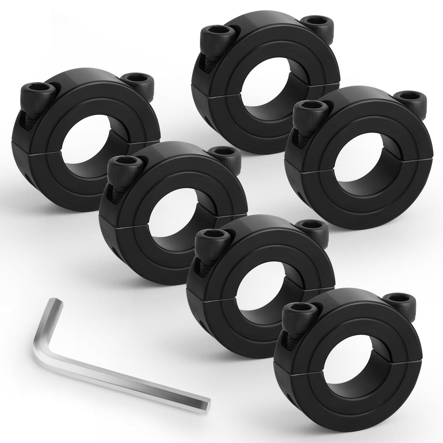 GAGIRA 6 Pcs 1" Split Collar, Split Collar Clamp, Clamp-on Shaft Collars, Shaft Fixing Ring with Screws and Wrench
