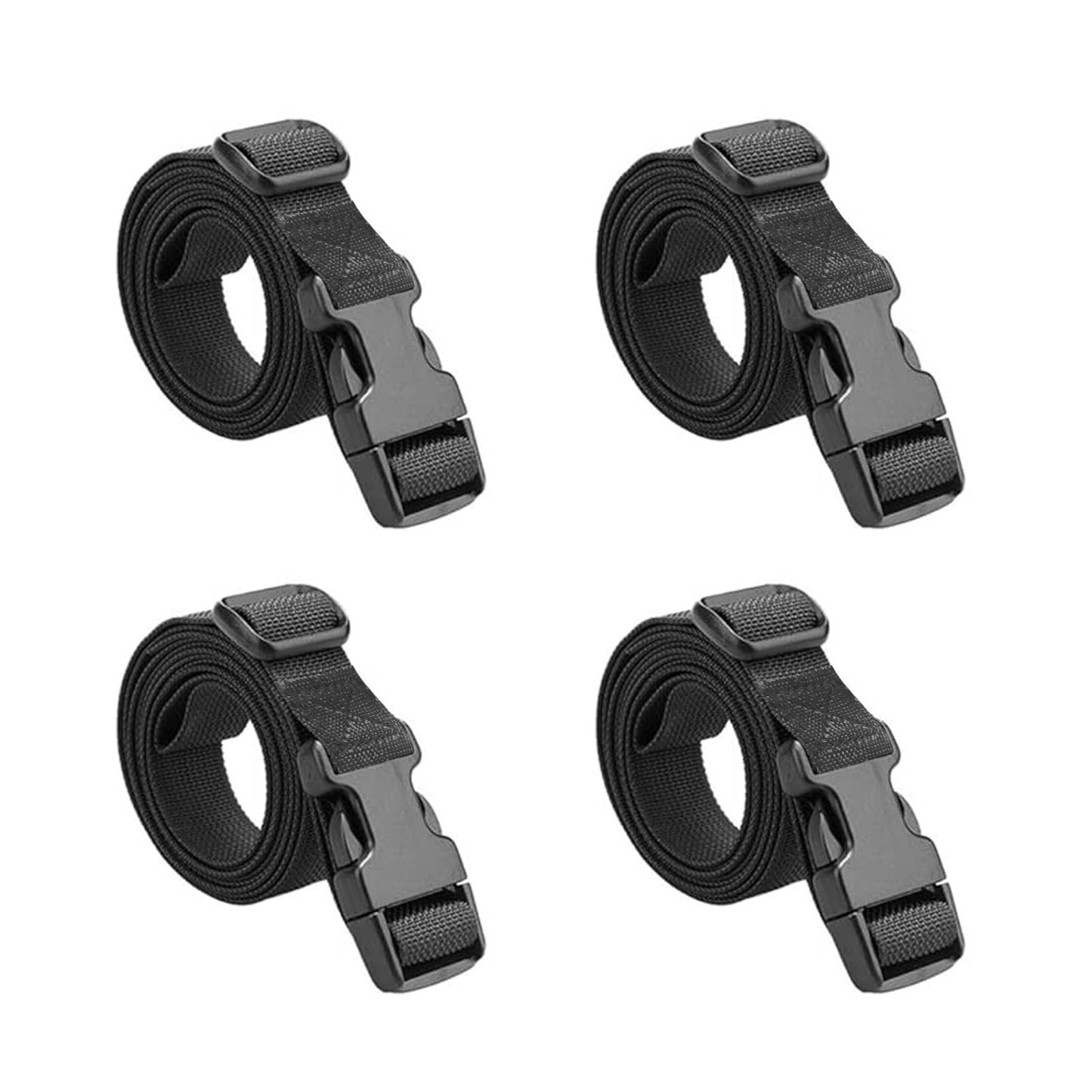 Marhaliya 40" Strap Buckle Packing Straps Adjustable 1-Inch Belt (1" Wide - 40" Long, Black (4 PCS))