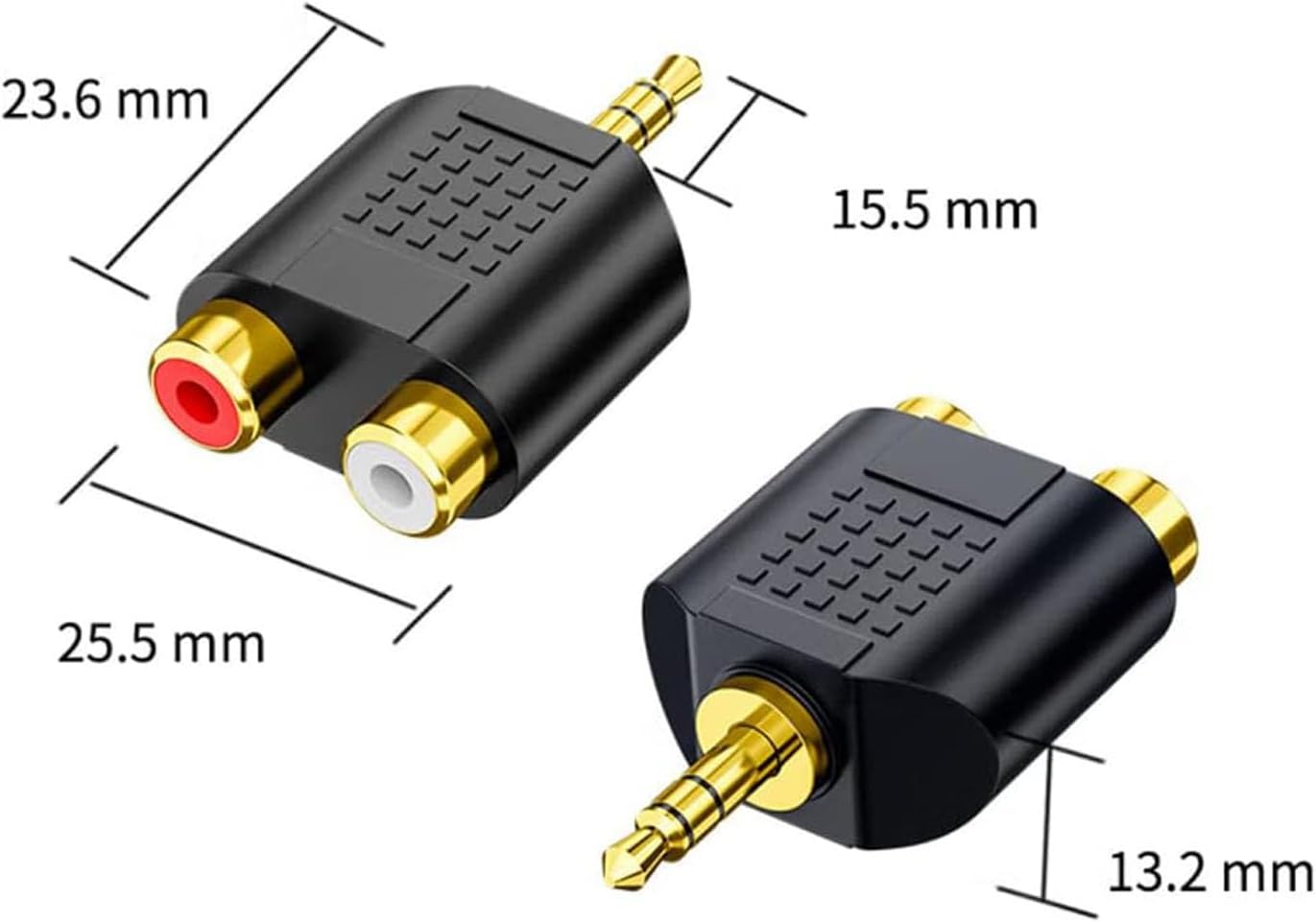 Sairps 3.5 mm 3.5mm Adapter-2 Pack TRS to Dual RCA Female, Stereo Male to Dual RCA Female Audio Headphone Jack