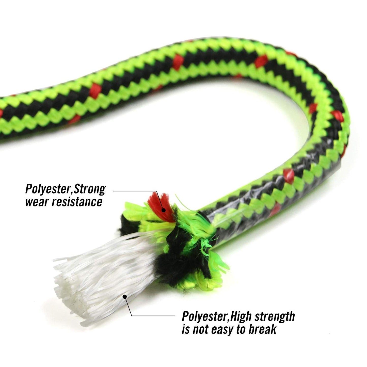 Perantlb 16 Strand Arborist Climbing Rope, UV Resistant and Weather Resistant Double Braided Boat rope1 / 2 "by 150 'Black with Green…