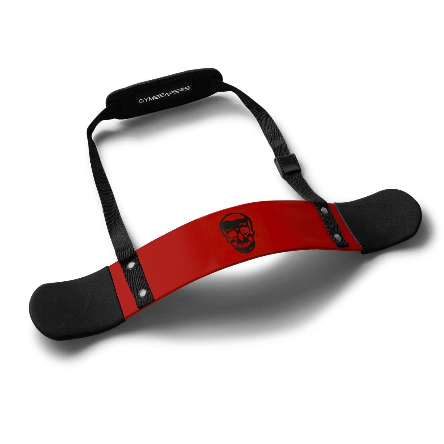Gymreapers Bicep Arm Blaster - Thick Aluminum Support Bicep Curl Isolator w/Contoured, Padded Edges - Adjustable Bicep Bomber for Weightlifting & Bodybuilding (Red)