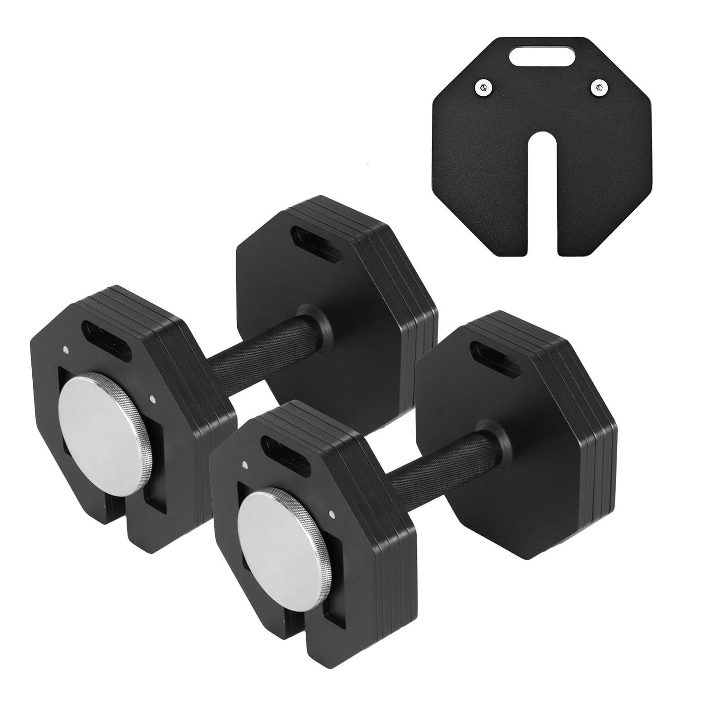 AOC PILATES Adjustable Dumbbell Sets 50lb Pairs Durable Steel Build, Free Weights Dumbbells Set with Anti-slip Handle, 5 lbs Increment, For Full Body Home Gym Workout