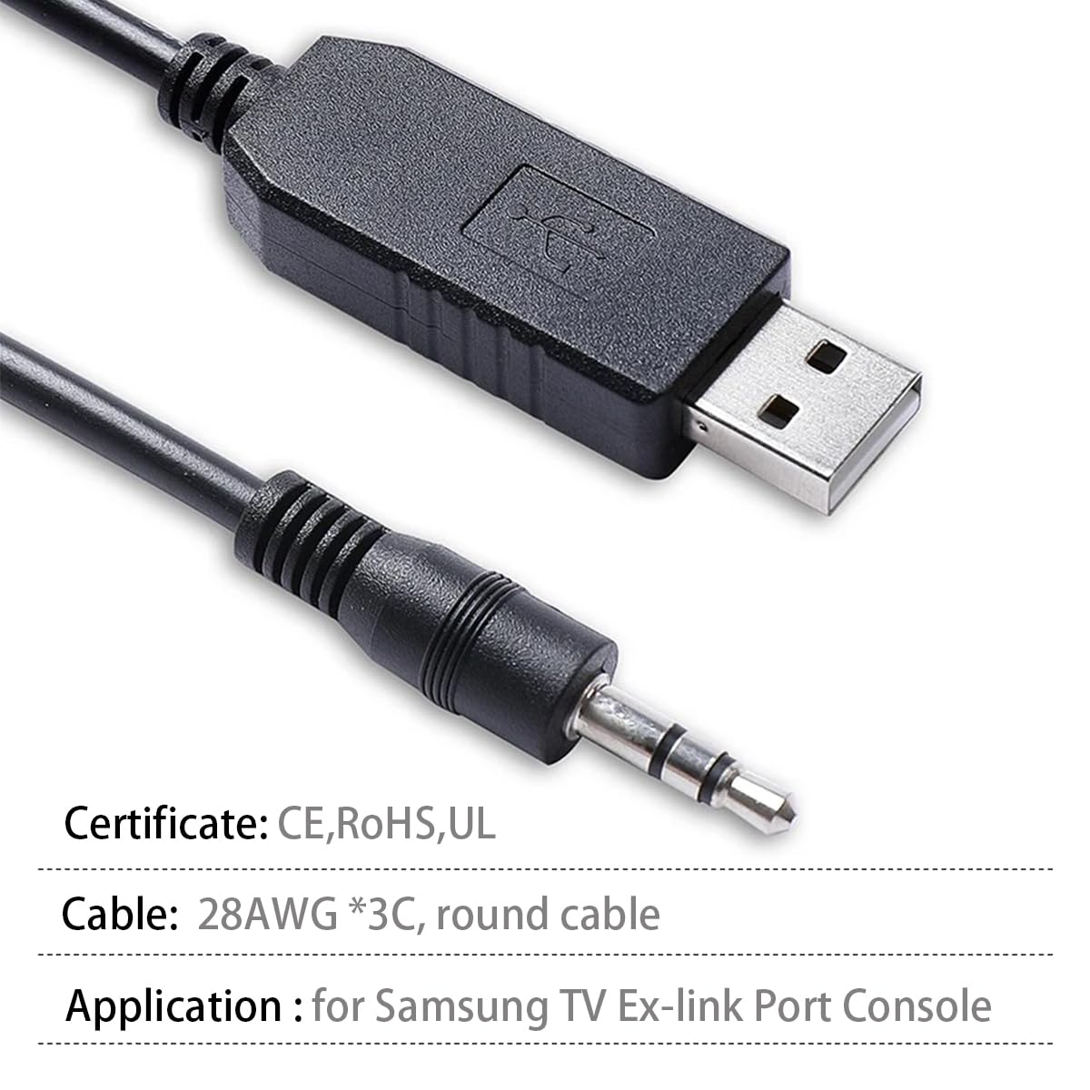 Cutesliving 3.5mm CP2102 (10 ft/3M) USB to Ex-Link Cable - Silicon Labs Chip for TV Service Mode & Firmware Updates