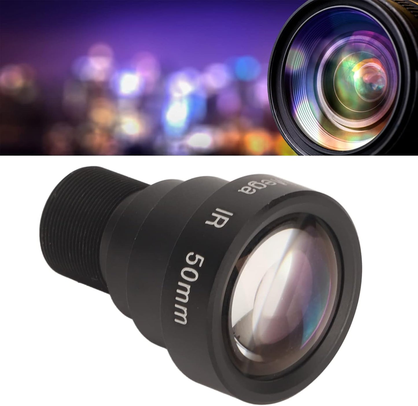 Cyrank 50mm 5MP M12 Single Board Lens HD Interface Aluminum Alloy HD Single Board Lens for CCTV Security Web Camera