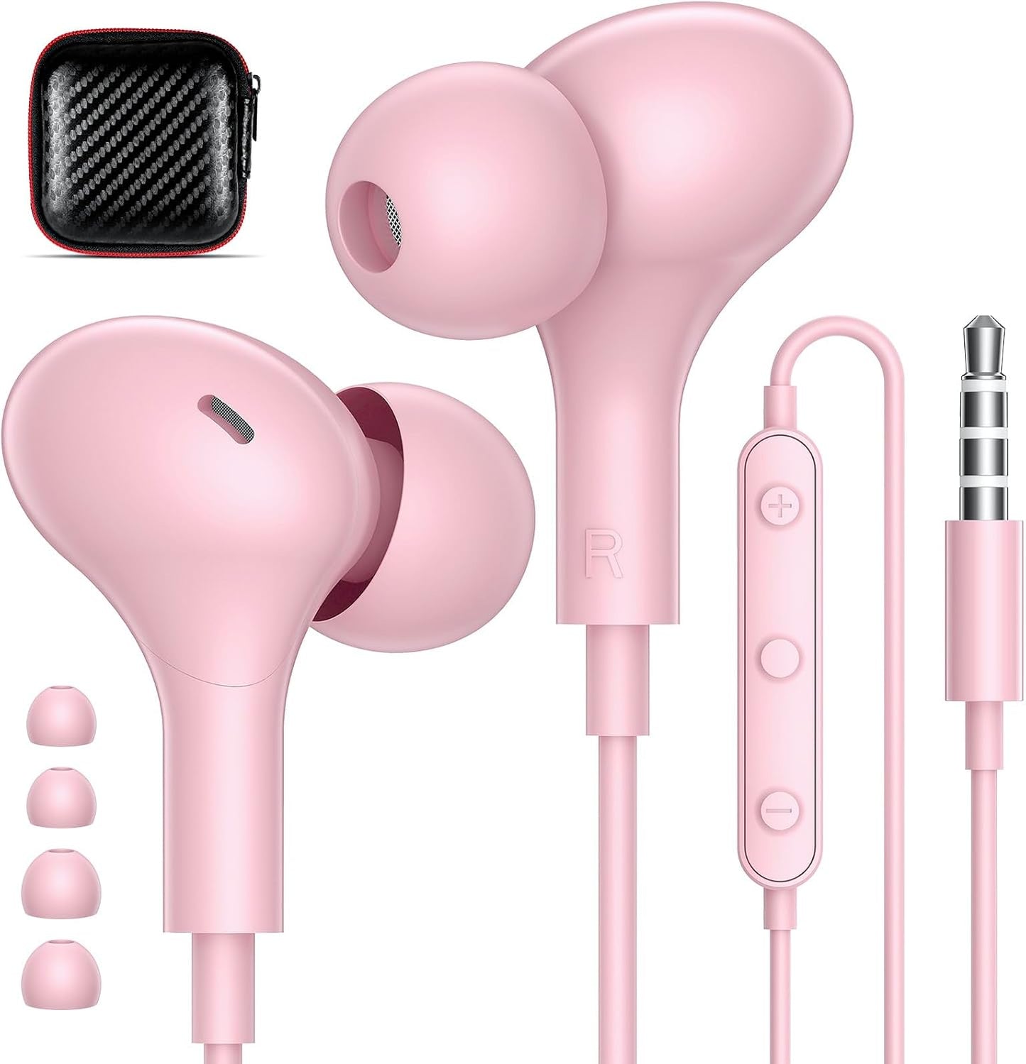 3.5mm APETOO Wired Earbuds in-Ear Headphones Jack for Laptop/PC, Noise Isolation Small Earphones Corded Plug-in Ear