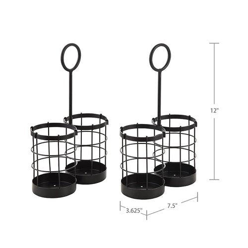 Lihou PapaQ Metal Buffet Caddy Tabletop Organizer, Flatware Napkin and Plate Picnic Caddy Stackable Serving Set for Kitchen, Picnic, Camping, Party,Dining, Entertaining, Parties,Thanksgiving