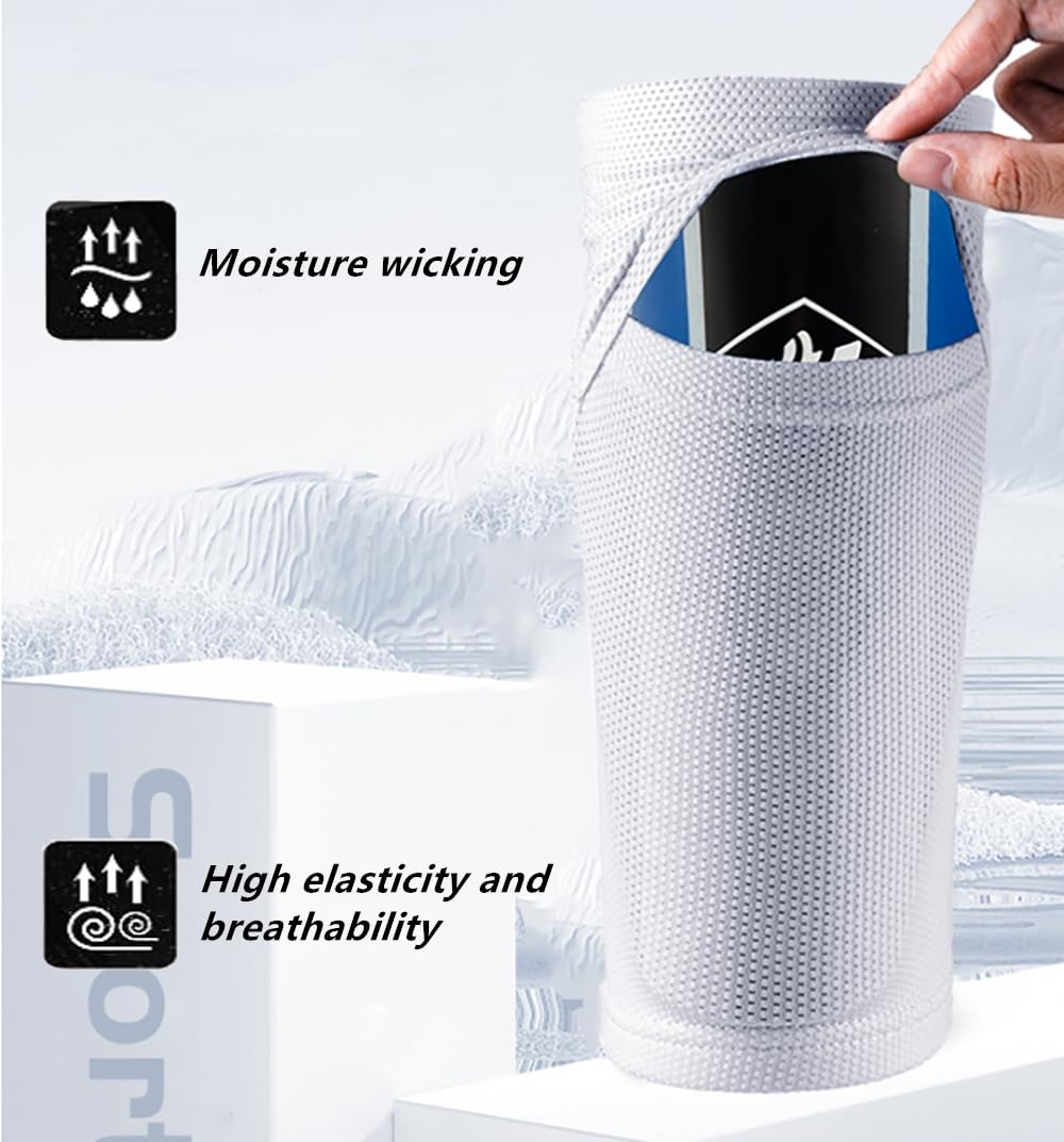 Soccer Shin Guards Sleeves for Kids Youth - Sleeves for 3-15 Years Old Boys and Girls for Football Games, Sleeves with Optimized Insert Pocket for Soccer, Football(S, 2 Pair)