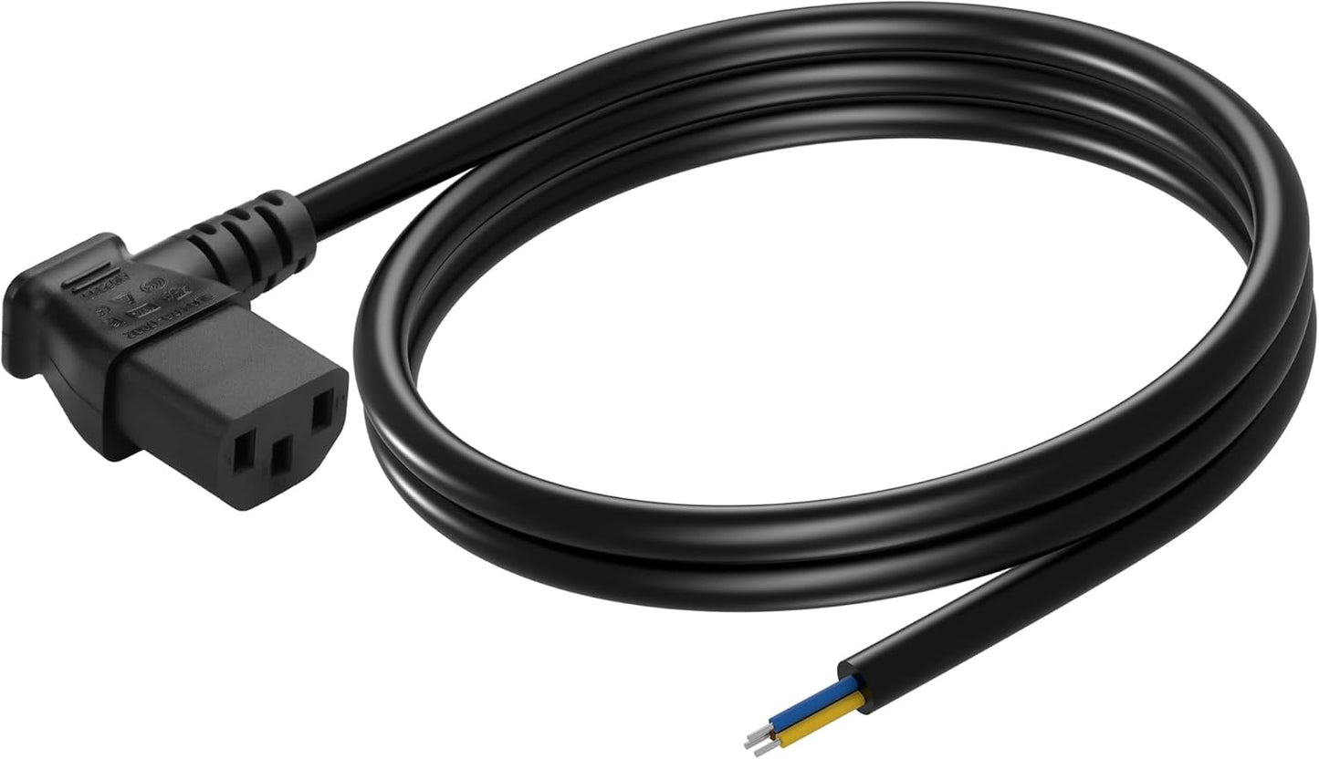CERRXIAN 3.93FT 320 C13 3 18AWG C13 (C13 IEC Female Pin with Open Wiring Stripped, to Bare Wire Power Supply Heavy Duty