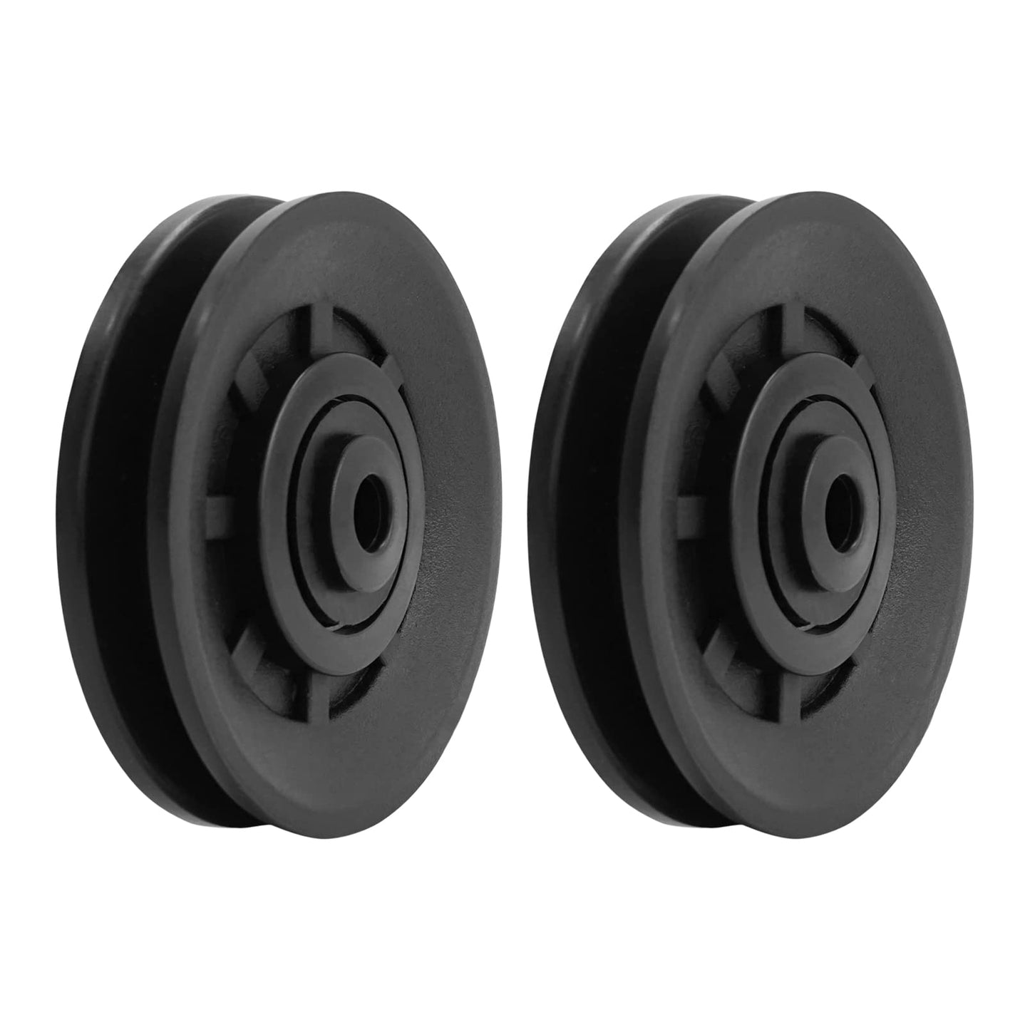 Luwint 3.5 inch Cable Machine Pulley Wheel, 2 Pack Gym Equipment Replacement Pulley with Steel Bearing for LAT Pulldown Home Gym, 90mm 3/8” Bore
