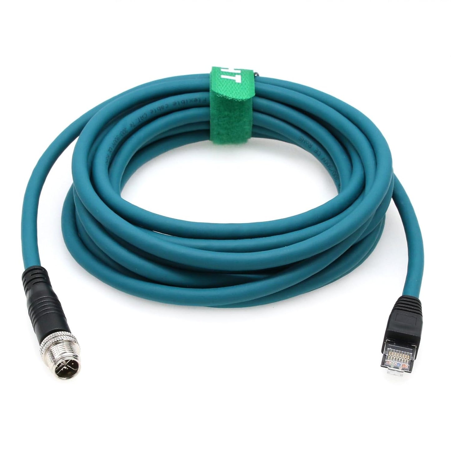 M12 8 RJ45 CAT-7e 1M Ethernet Pin X-Code GigE Cable for Basler Cognex Vision Camera Sensor Barcode Reader PLC Router