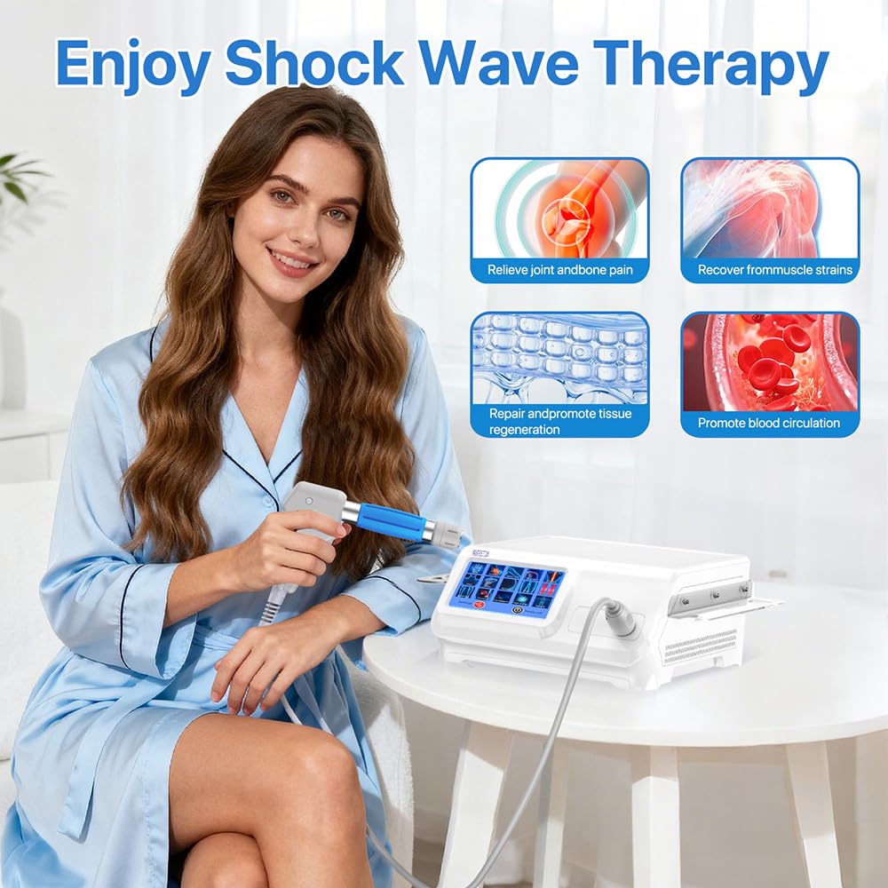 Kalecope 2026 upgraded Shockwave Therapy Machine Extracorporeal Physiotherapy Device for Pain Relief Deep Tissue Massager for Back, Elbow, Foot & Shoulder Non-Invasive, Painless, No Side Effects Q60-2
