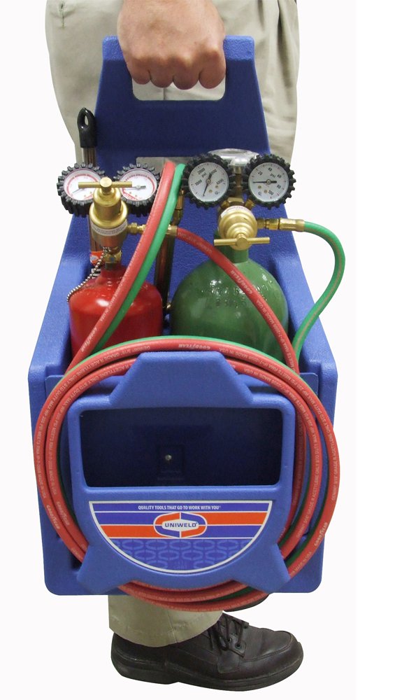 Uniweld KC100P Centurion Weld, Braze Outfit with 511 Plastic Carrying Stand brass, copper, blue