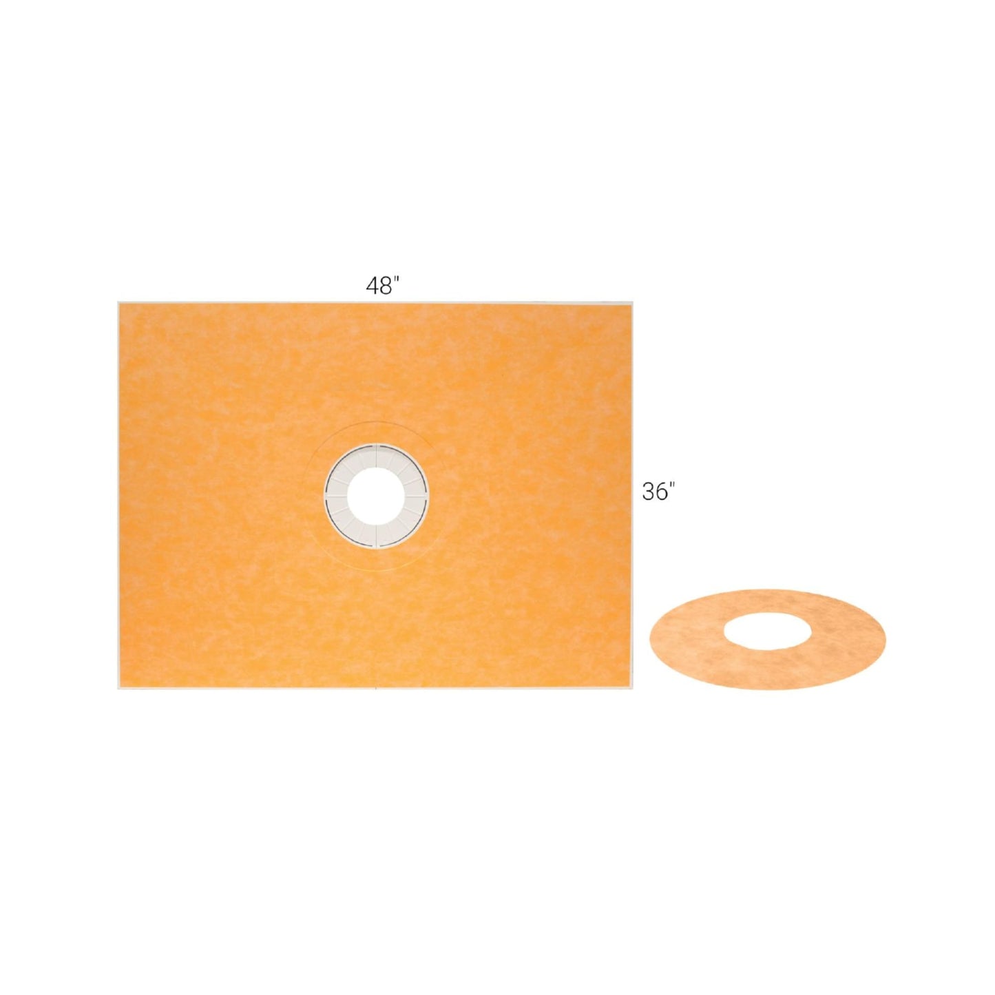 Schluter Kerdi Prefabricated Sloped Shower Tray - Waterproof, Ready to Tile - Lightweight Polystyrene, 36" Length, 48" Width, Center Outlet Position - KST915/1220BF