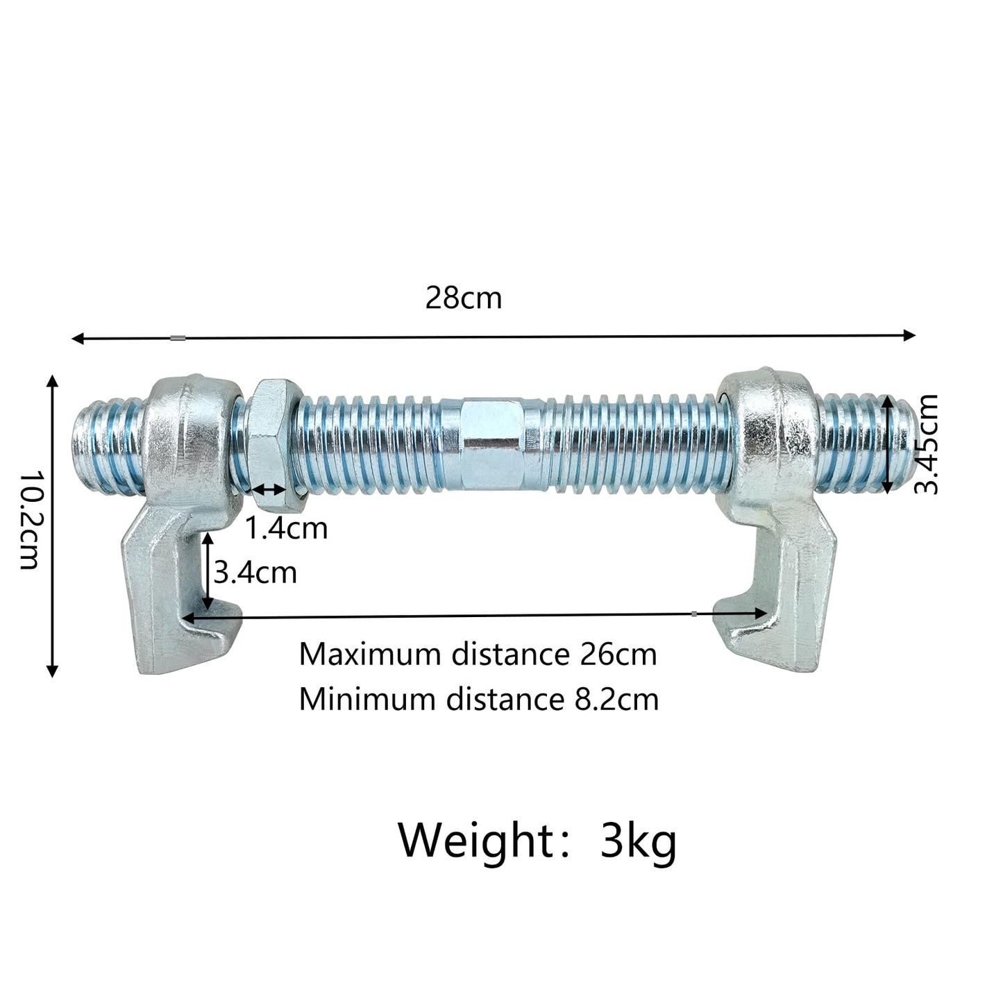 ZUVELLO 280 MM Shipping Container Screw Clamp Bridge Fittings for Sea Harbor Freighter and Rail Standard Container Connect Lock Box, 6 Pack