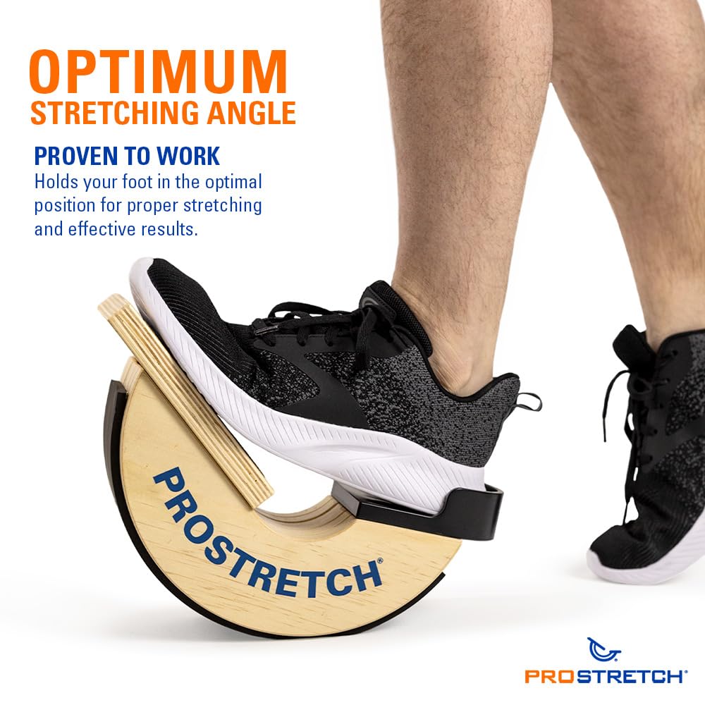 ProStretch Wooden Original Calf Stretcher and Foot Rocker for Plantar Fasciitis, Achilles Tendonitis, and Tight Calves