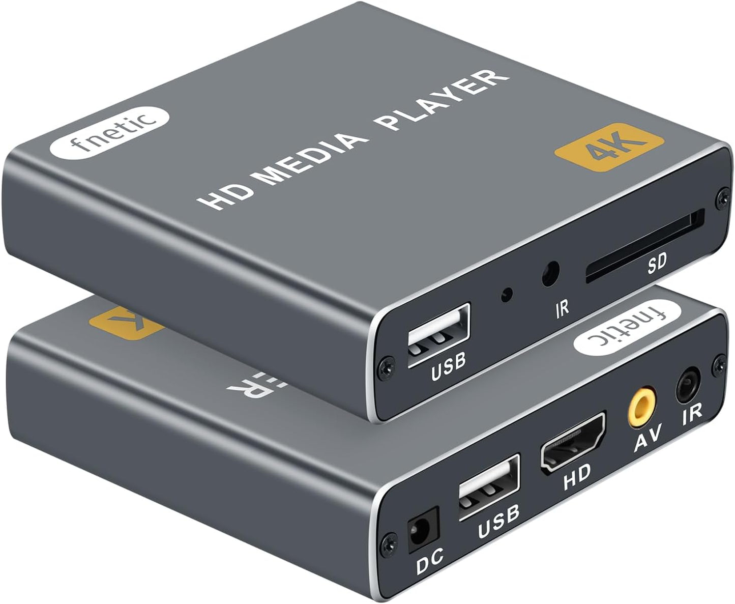 fnetic 4K H.265/HEVC, MP4, Ultra HD Digital Media Player for USB Drives/SD Cards, Digital Signage, Auto Play