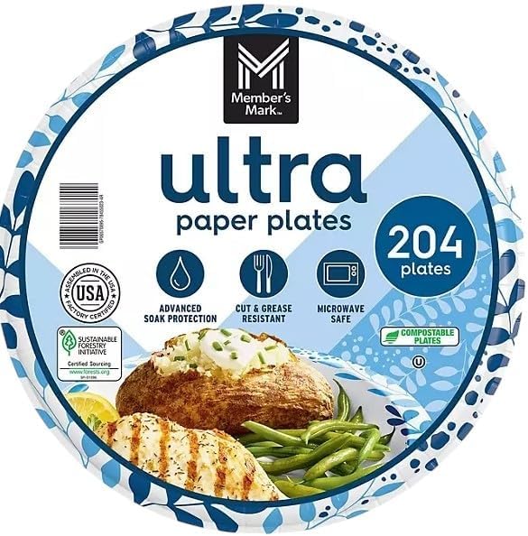 Ultra Dinner Paper Plates - 10 Inch Size | 204 Count for Convenient Dining Solutions