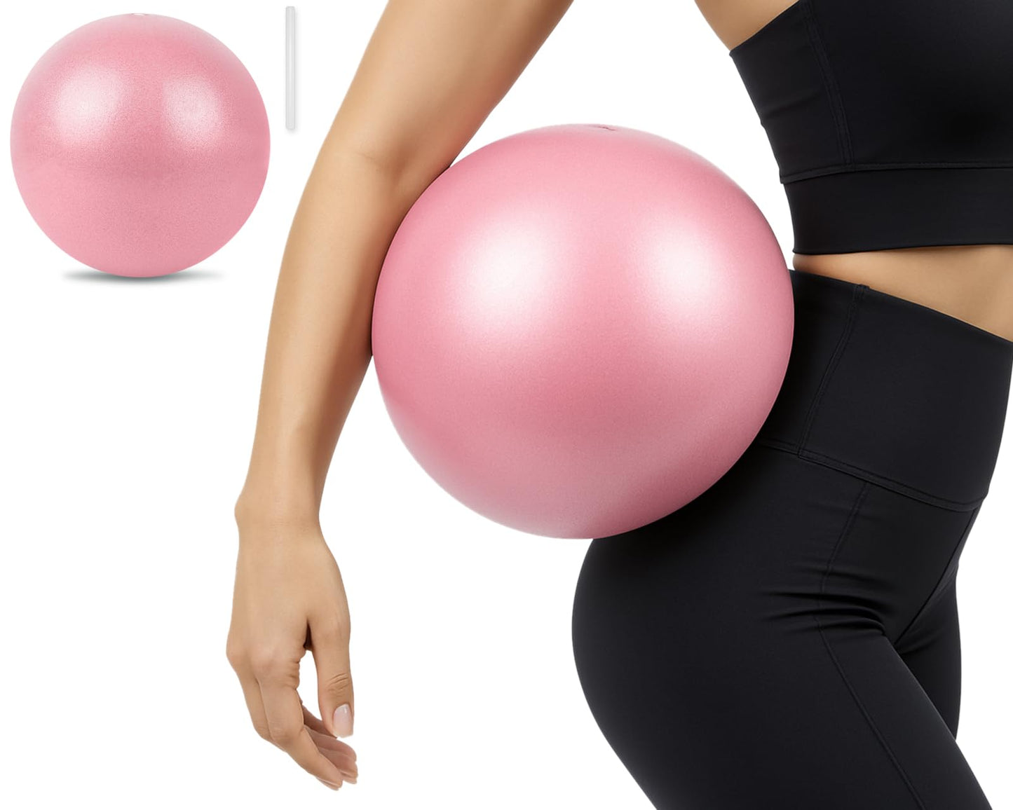 YCConcept Pilates Ball 9 Inch Yoga Ball Small Exercise Ball for Core Strength Fitness Balance Stability at Home Gym