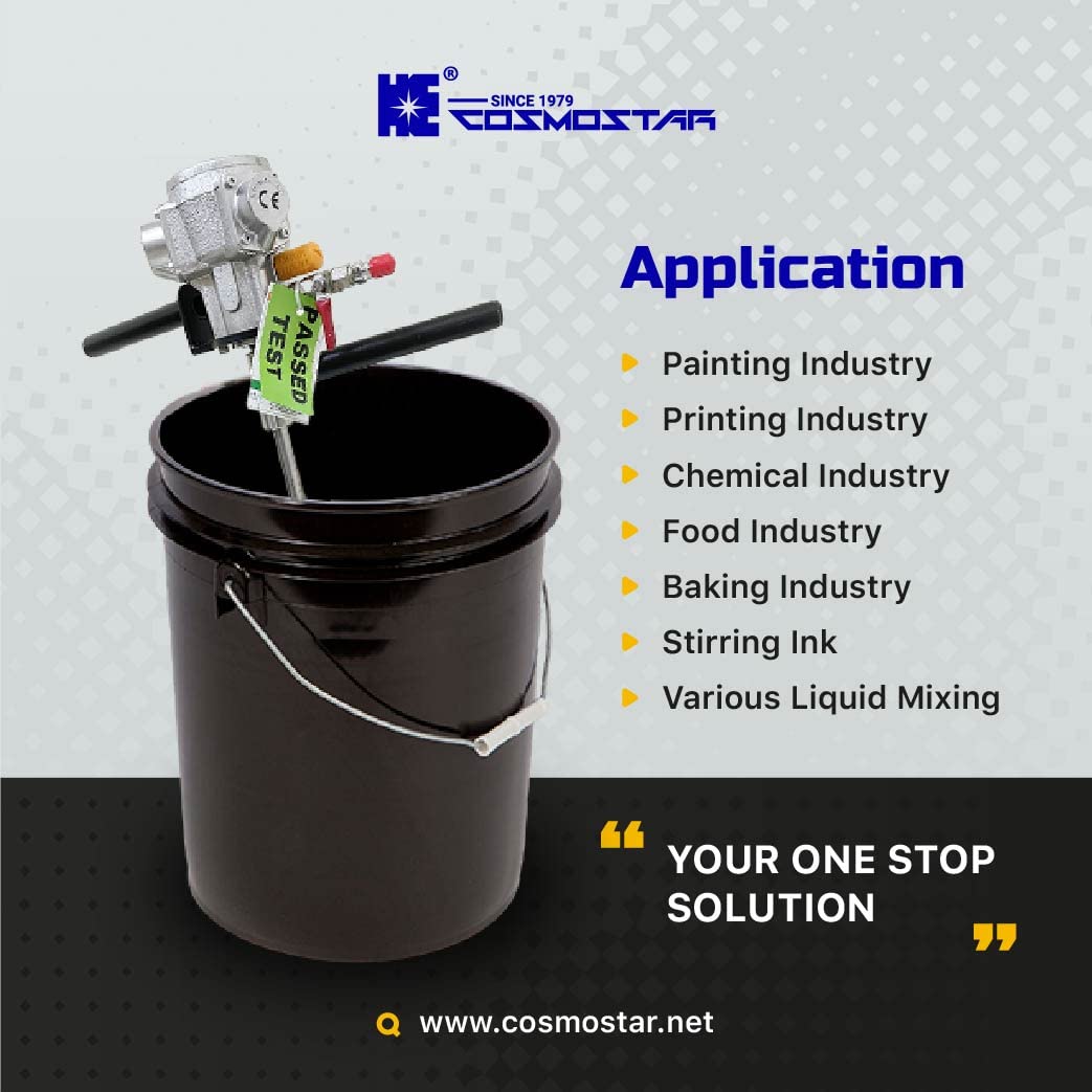 COSMOSTAR M0705 Handheld Air Mixer Drum Mixer | Pneumatic Bracket Mixer, Paint Stirring Machine Bracket Air Agitator Paint Mix Tool, Paint Agitator, Paint Mixing Machine
