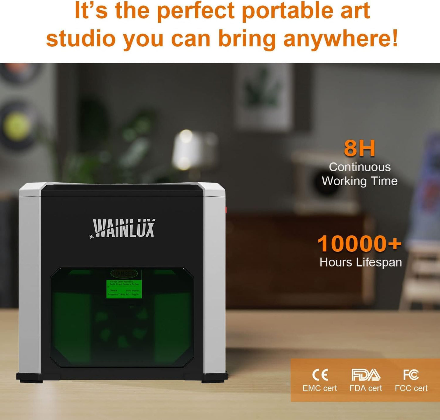 Laser Engraver WAINLUX K6 Pro, 3000mW Laser Engraving Machine, 0.05mm Accuracy, BT Connection Portable Mini Laser Cutter Engraver Tool for Wood Vinyl Leather Glass, DIY Art, Logo Design,Laser class4