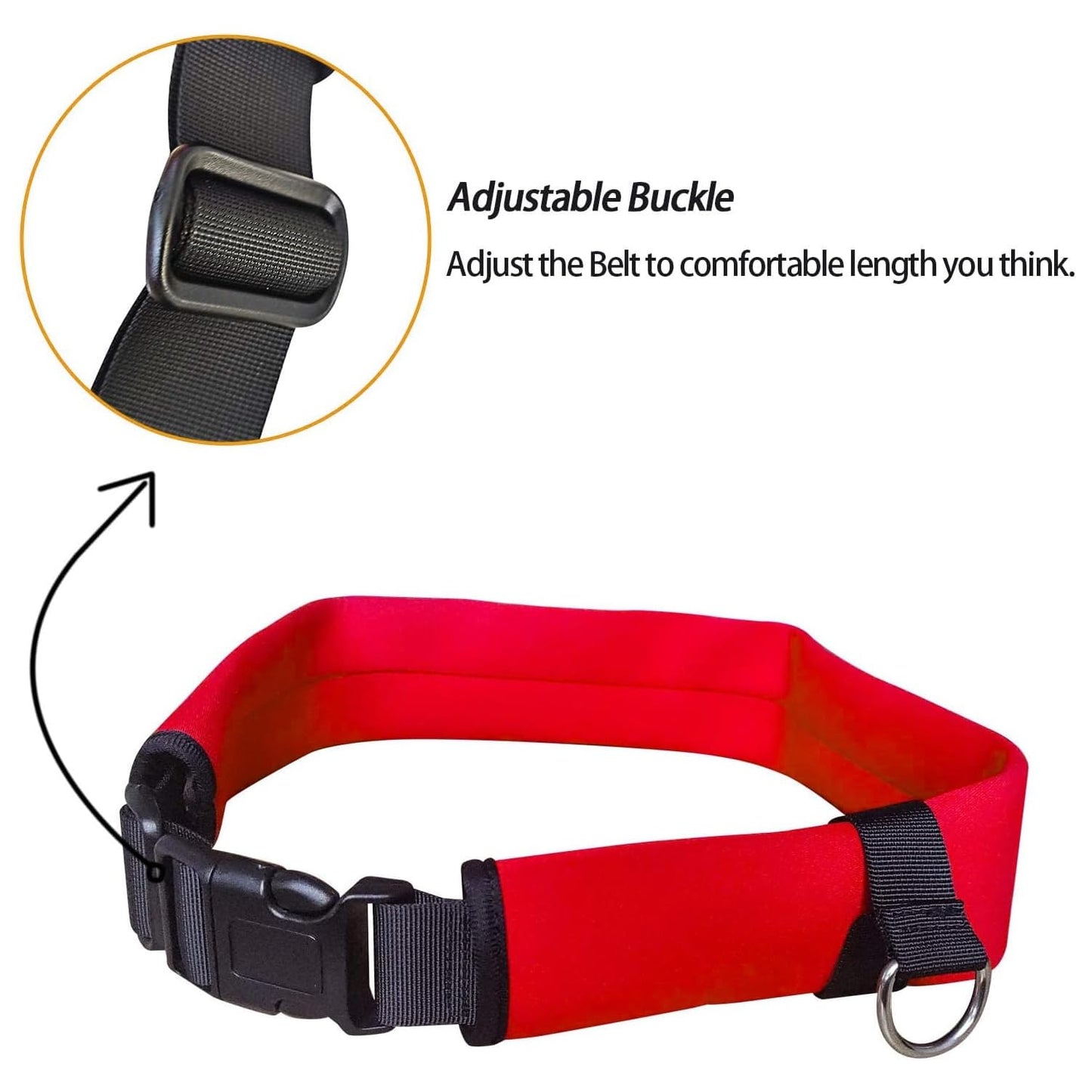 UCEDER Swim Belt Swim Training Belt with 2.2M Bungee Cord Adjustable Swim Tether for Swim in Place Swimming Pool Trainer Belt for Stationary Harness Aquatic Resistance Water Exercise (Red)
