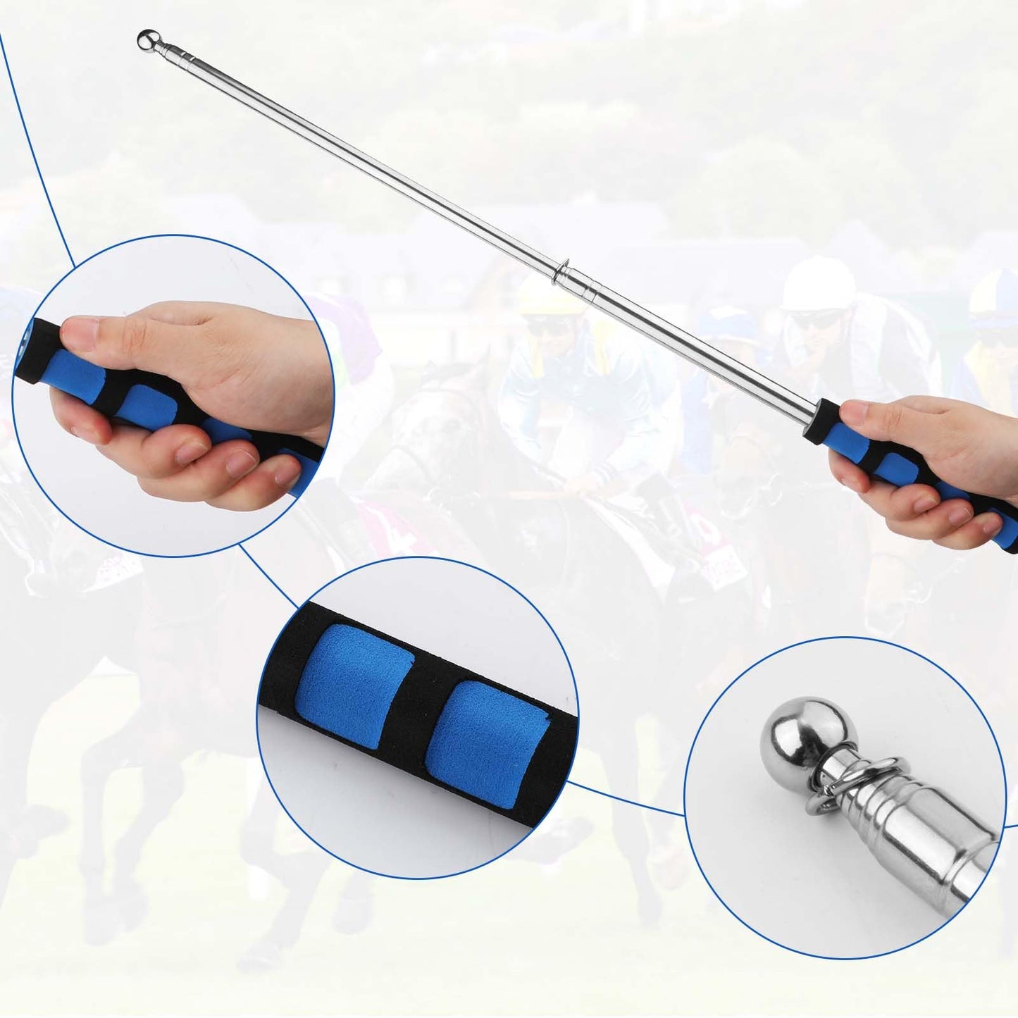5pcs Horse Training Flags, Tour Guide Flag with 63 Inch Telescopic Flagpole Horse Training Equipment Telescopic Flag Poles Horse Flag Equestrian Training Flags